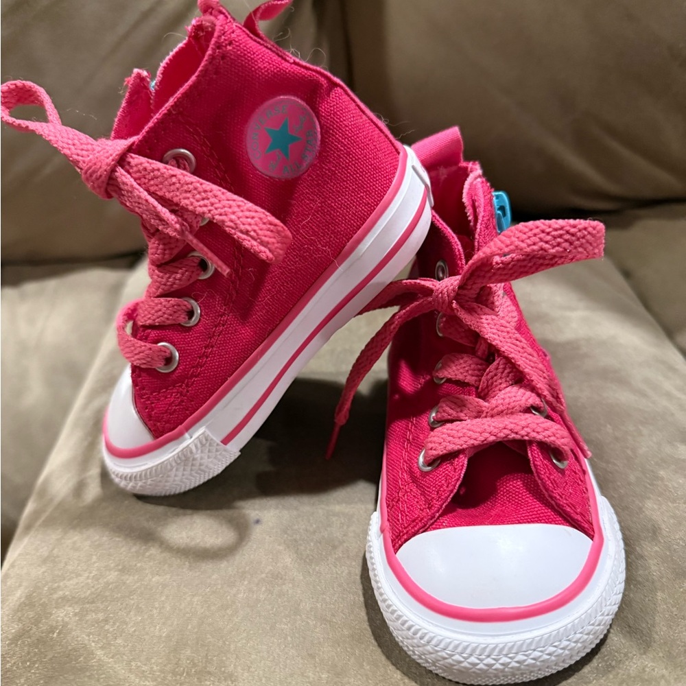 Converse Kids High-Top Sneakers - Bright Pink